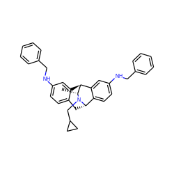 C[C@@H]1[C@H]2c3cc(NCc4ccccc4)ccc3C[C@@H](c3ccc(NCc4ccccc4)cc32)N1CC1CC1 ZINC000473235338