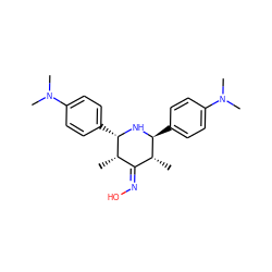 C[C@@H]1C(=NO)[C@H](C)[C@H](c2ccc(N(C)C)cc2)N[C@H]1c1ccc(N(C)C)cc1 ZINC000006576676