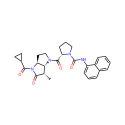 C[C@@H]1C(=O)N(C(=O)C2CC2)[C@H]2CCN(C(=O)[C@@H]3CCCN3C(=O)Nc3cccc4ccccc34)[C@H]12 ZINC000013527871