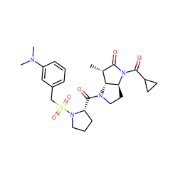 C[C@@H]1C(=O)N(C(=O)C2CC2)[C@H]2CCN(C(=O)[C@@H]3CCCN3S(=O)(=O)Cc3cccc(N(C)C)c3)[C@H]12 ZINC000029470544