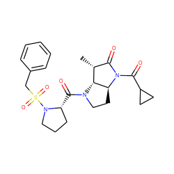 C[C@@H]1C(=O)N(C(=O)C2CC2)[C@H]2CCN(C(=O)[C@@H]3CCCN3S(=O)(=O)Cc3ccccc3)[C@H]12 ZINC000013527810