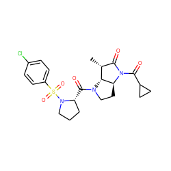 C[C@@H]1C(=O)N(C(=O)C2CC2)[C@H]2CCN(C(=O)[C@@H]3CCCN3S(=O)(=O)c3ccc(Cl)cc3)[C@H]12 ZINC000013527817