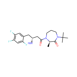 C[C@@H]1C(=O)N(C(C)(C)C)CCCN1C(=O)C[C@H](N)Cc1cc(F)c(F)cc1F ZINC000003949272