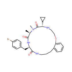 C[C@@H]1C(=O)N[C@H](Cc2ccc(Br)cc2)C(=O)NCCCc2ccccc2OCCN[C@@H](C2CC2)C(=O)N1C ZINC001772593698