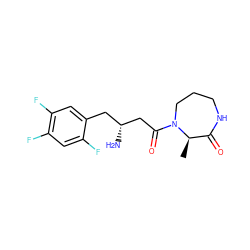 C[C@@H]1C(=O)NCCCN1C(=O)C[C@H](N)Cc1cc(F)c(F)cc1F ZINC000003949268