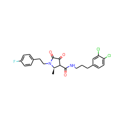 C[C@@H]1C(C(=O)NCCCc2ccc(Cl)c(Cl)c2)C(=O)C(=O)N1CCc1ccc(F)cc1 ZINC000222690852