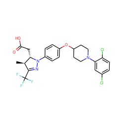 C[C@@H]1C(C(F)(F)F)=NN(c2ccc(OC3CCN(c4cc(Cl)ccc4Cl)CC3)cc2)[C@H]1CC(=O)O ZINC000219586230