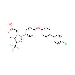 C[C@@H]1C(C(F)(F)F)=NN(c2ccc(OC3CCN(c4ccc(Cl)cc4)CC3)cc2)[C@H]1CC(=O)O ZINC000219562442