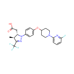 C[C@@H]1C(C(F)(F)F)=NN(c2ccc(OC3CCN(c4cccc(F)n4)CC3)cc2)[C@H]1CC(=O)O ZINC001772606381