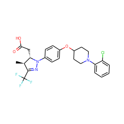 C[C@@H]1C(C(F)(F)F)=NN(c2ccc(OC3CCN(c4ccccc4Cl)CC3)cc2)[C@H]1CC(=O)O ZINC000219592022