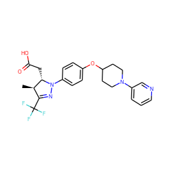 C[C@@H]1C(C(F)(F)F)=NN(c2ccc(OC3CCN(c4cccnc4)CC3)cc2)[C@H]1CC(=O)O ZINC000219625725