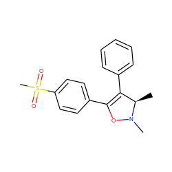 C[C@@H]1C(c2ccccc2)=C(c2ccc(S(C)(=O)=O)cc2)ON1C ZINC000000009032