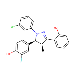 C[C@@H]1C(c2ccccc2O)=NN(c2cccc(Cl)c2)[C@@H]1c1ccc(O)c(F)c1 ZINC000299831583