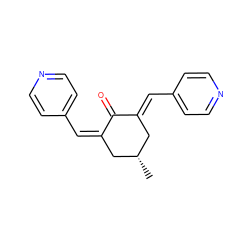 C[C@@H]1C/C(=C/c2ccncc2)C(=O)/C(=C/c2ccncc2)C1 ZINC000263592137