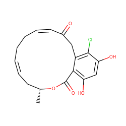 C[C@@H]1C/C=C/CC/C=C/C(=O)Cc2c(Cl)c(O)cc(O)c2C(=O)O1 ZINC000014614742