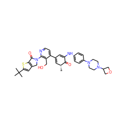 C[C@@H]1C=C(c2ccnc(N3Cc4cc(C(C)(C)C)sc4C3=O)c2CO)C=C(Nc2ccc(N3CCN(C4COC4)CC3)cc2)C1=O ZINC001772620054