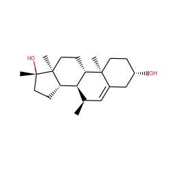 C[C@@H]1C=C2C[C@@H](O)CC[C@]2(C)[C@H]2CC[C@@]3(C)[C@@H](CC[C@]3(C)O)[C@H]12 ZINC000029052188