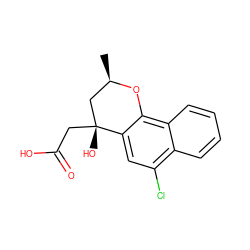 C[C@@H]1C[C@@](O)(CC(=O)O)c2cc(Cl)c3ccccc3c2O1 ZINC000013456184