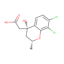 C[C@@H]1C[C@@](O)(CC(=O)O)c2ccc(Cl)c(Cl)c2O1 ZINC000013456196