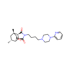 C[C@@H]1C[C@@]2(C)CC(=O)[C@H]1[C@@H]1C(=O)N(CCCCN3CCN(c4ccccn4)CC3)C(=O)[C@@H]12 ZINC000254113673