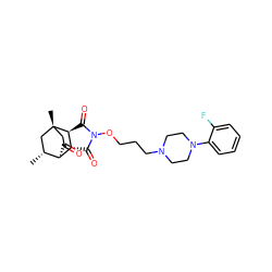 C[C@@H]1C[C@@]2(C)CC(=O)[C@H]1[C@H]1C(=O)N(OCCCN3CCN(c4ccccc4F)CC3)C(=O)[C@@H]12 ZINC000261081161