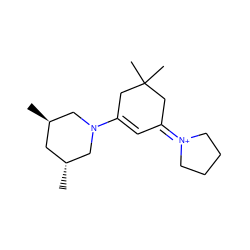 C[C@@H]1C[C@@H](C)CN(C2=CC(=[N+]3CCCC3)CC(C)(C)C2)C1 ZINC000015953134