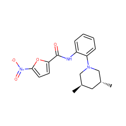 C[C@@H]1C[C@@H](C)CN(c2ccccc2NC(=O)c2ccc([N+](=O)[O-])o2)C1 ZINC000028960247