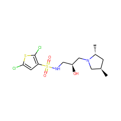 C[C@@H]1C[C@@H](C)N(C[C@@H](O)CNS(=O)(=O)c2cc(Cl)sc2Cl)C1 ZINC000028892164