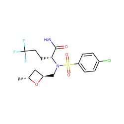 C[C@@H]1C[C@@H](CN([C@H](CCC(F)(F)F)C(N)=O)S(=O)(=O)c2ccc(Cl)cc2)O1 ZINC000073166527