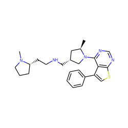 C[C@@H]1C[C@@H](CNCC[C@@H]2CCCN2C)CN1c1ncnc2scc(-c3ccccc3)c12 ZINC000146386613