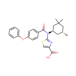 C[C@@H]1C[C@@H](N(C(=O)c2ccc(Oc3ccccc3)cc2)c2nc(C(=O)O)cs2)CC(C)(C)C1 ZINC000028352358