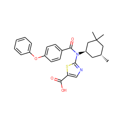 C[C@@H]1C[C@@H](N(C(=O)c2ccc(Oc3ccccc3)cc2)c2ncc(C(=O)O)s2)CC(C)(C)C1 ZINC000028336071