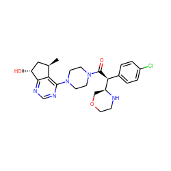 C[C@@H]1C[C@@H](O)c2ncnc(N3CCN(C(=O)[C@@H](c4ccc(Cl)cc4)[C@@H]4COCCN4)CC3)c21 ZINC000095579688