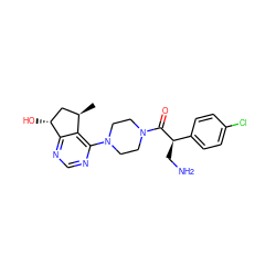 C[C@@H]1C[C@@H](O)c2ncnc(N3CCN(C(=O)[C@H](CN)c4ccc(Cl)cc4)CC3)c21 ZINC000095573345