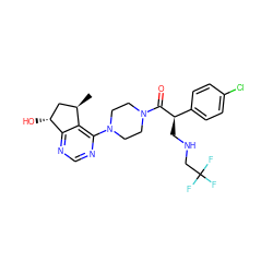 C[C@@H]1C[C@@H](O)c2ncnc(N3CCN(C(=O)[C@H](CNCC(F)(F)F)c4ccc(Cl)cc4)CC3)c21 ZINC000095574417