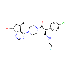 C[C@@H]1C[C@@H](O)c2ncnc(N3CCN(C(=O)[C@H](CNCCF)c4ccc(Cl)cc4)CC3)c21 ZINC000095571805