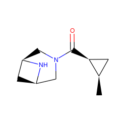 C[C@@H]1C[C@@H]1C(=O)N1C[C@@H]2C[C@H](C1)N2 ZINC000143473117