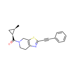 C[C@@H]1C[C@@H]1C(=O)N1CCc2nc(C#Cc3ccccc3)sc2C1 ZINC000096272976