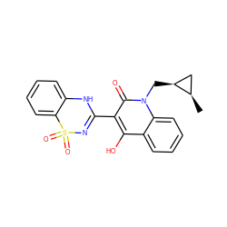 C[C@@H]1C[C@@H]1Cn1c(=O)c(C2=NS(=O)(=O)c3ccccc3N2)c(O)c2ccccc21 ZINC000101077826