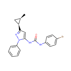 C[C@@H]1C[C@@H]1c1cc(NC(=O)Nc2ccc(Br)cc2)n(-c2ccccc2)n1 ZINC000204750263