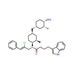 C[C@@H]1C[C@H](C[C@@H]2CC[C@H](N(C/C(Cl)=C/c3ccccc3)C(=O)CCCc3c[nH]c4ccccc34)[C@H](C)C2)CC[C@@H]1N ZINC000036285962