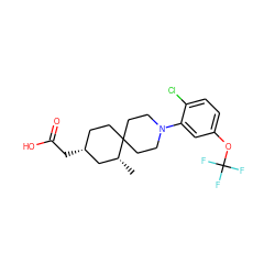 C[C@@H]1C[C@H](CC(=O)O)CCC12CCN(c1cc(OC(F)(F)F)ccc1Cl)CC2 ZINC000209048402