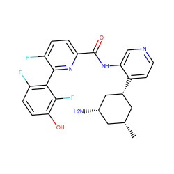 C[C@@H]1C[C@H](N)C[C@H](c2ccncc2NC(=O)c2ccc(F)c(-c3c(F)ccc(O)c3F)n2)C1 ZINC000140231204