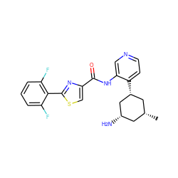 C[C@@H]1C[C@H](N)C[C@H](c2ccncc2NC(=O)c2csc(-c3c(F)cccc3F)n2)C1 ZINC000141478171