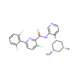 C[C@@H]1C[C@H](N)C[C@H](c2ccncc2NC(=O)c2nc(-c3c(F)cccc3F)ccc2F)C1 ZINC000168626522