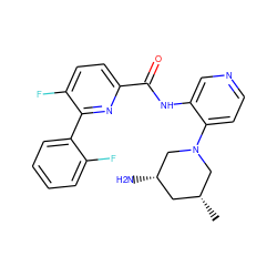 C[C@@H]1C[C@H](N)CN(c2ccncc2NC(=O)c2ccc(F)c(-c3ccccc3F)n2)C1 ZINC000203755712