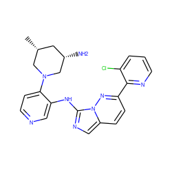 C[C@@H]1C[C@H](N)CN(c2ccncc2Nc2ncc3ccc(-c4ncccc4Cl)nn23)C1 ZINC000142968697