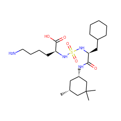 C[C@@H]1C[C@H](NC(=O)[C@H](CC2CCCCC2)NS(=O)(=O)N[C@@H](CCCCN)C(=O)O)CC(C)(C)C1 ZINC000146643619