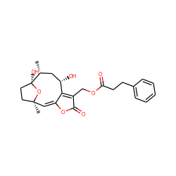 C[C@@H]1C[C@H](O)C2=C(COC(=O)CCc3ccccc3)C(=O)O/C2=C/[C@@]2(C)CC[C@]1(O)O2 ZINC000222923470