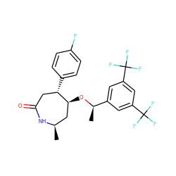 C[C@@H]1C[C@H](O[C@H](C)c2cc(C(F)(F)F)cc(C(F)(F)F)c2)[C@@H](c2ccc(F)cc2)CC(=O)N1 ZINC000036126684